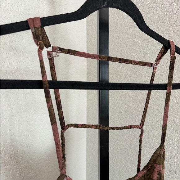 Intimately Free People Pink Mini Dress with Olive Floral Print - Picture 5 of 5